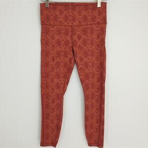 Athleta Orange Snakeskin Athletic Yoga Pants Pockets Stretch Size XSP